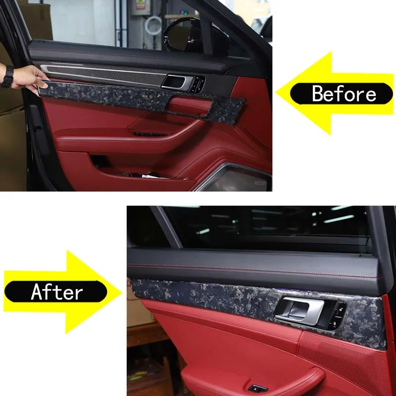 

For Porsche Paramela/971 interior door decorative panel, real carbon fiber 2017-2024 (standard shaft version) auto accessories
