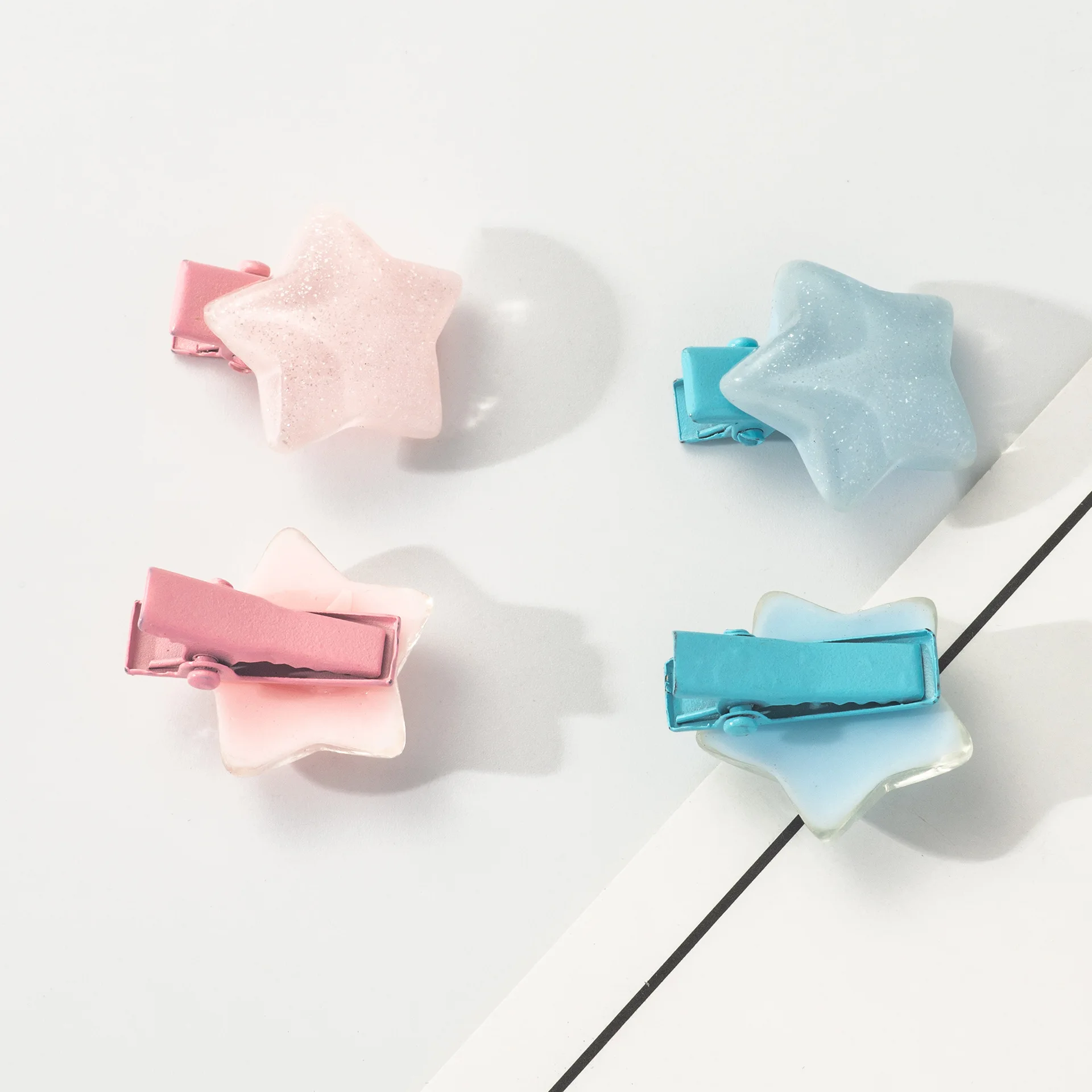 10Pcs Mini Y2K Hairpin Pink/Blue Star Design BB Hair Clips Fringe Jewelry Barrette Bangs Side Clip Summer Girls Hair Accessories view 3
