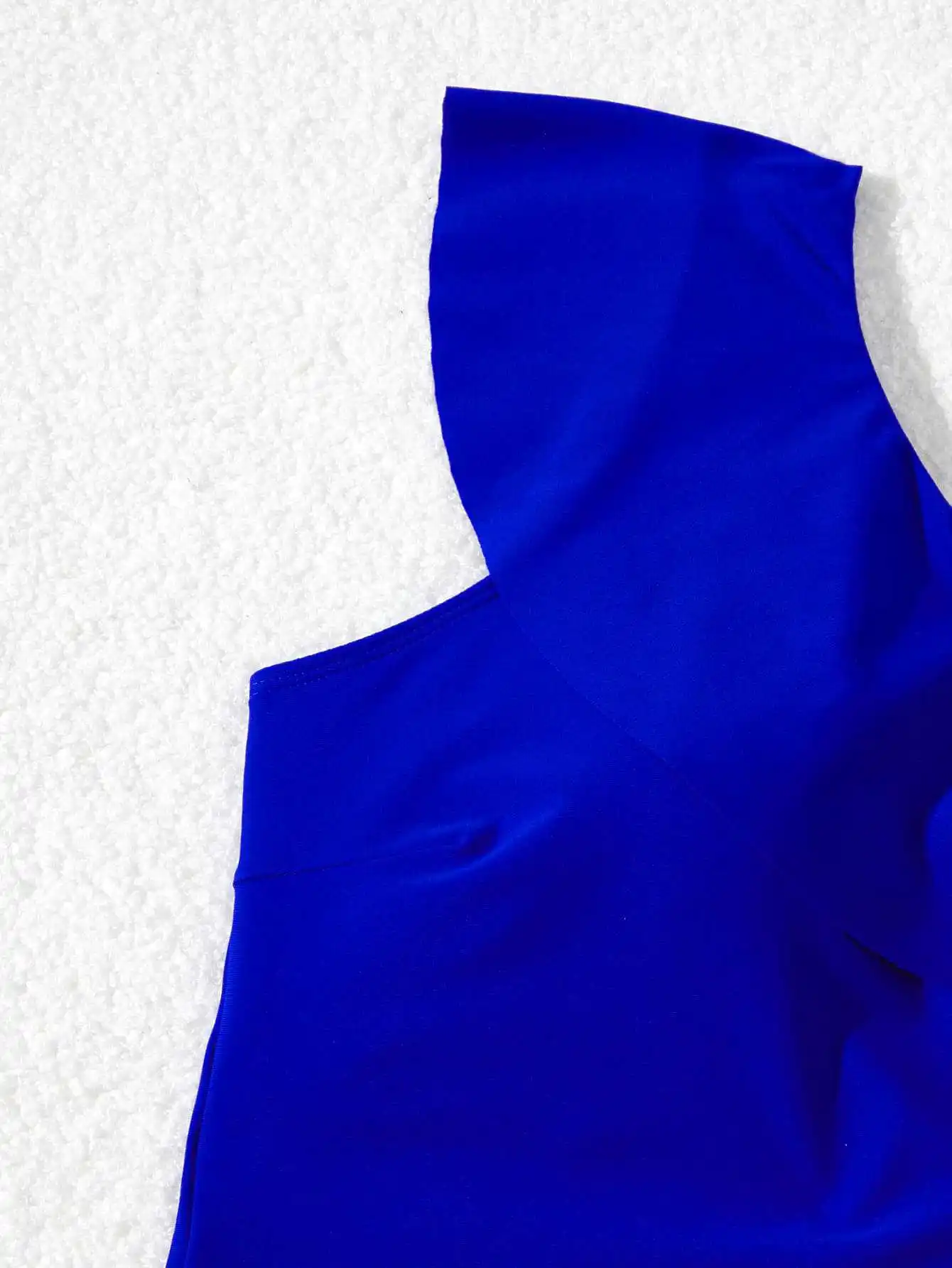 One-piece Women Royal Blue Swimwears Vintage Swimsuit Set Beach Dress Vacation Style Wear Maxi Wrapped Skirt