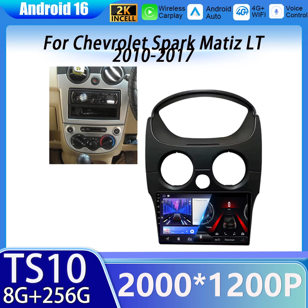 9'' Android 15 Autoradio stereo wireless Carplay For Chevrolet Spark Matiz LT 2010-2017 Car Multimedi player Head Unit Stereo
