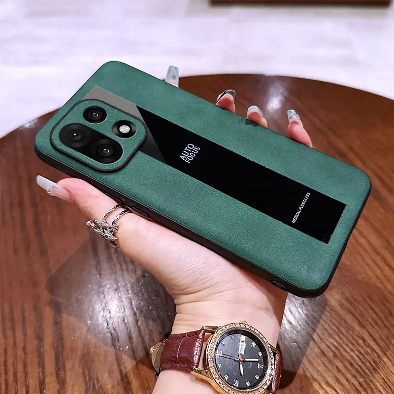 For Oneplus 15 Case Luxury Leather Texture Carbon Fiber Pattern Sheepskin Skin Feel Bumper Back Cover For Oneplus 15 - Image 2