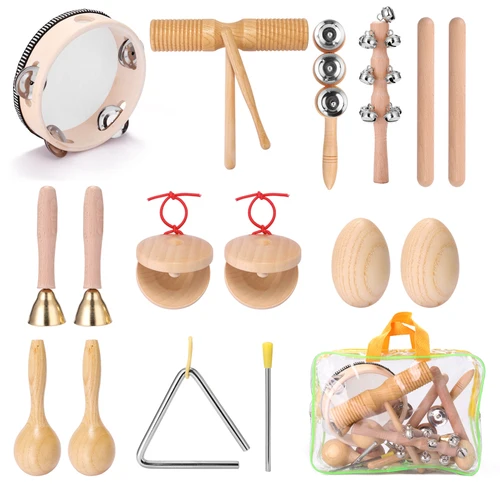 Kit de instrumentos de percusión de mano para niños, 11 piezas, portátil, iluminación Musical