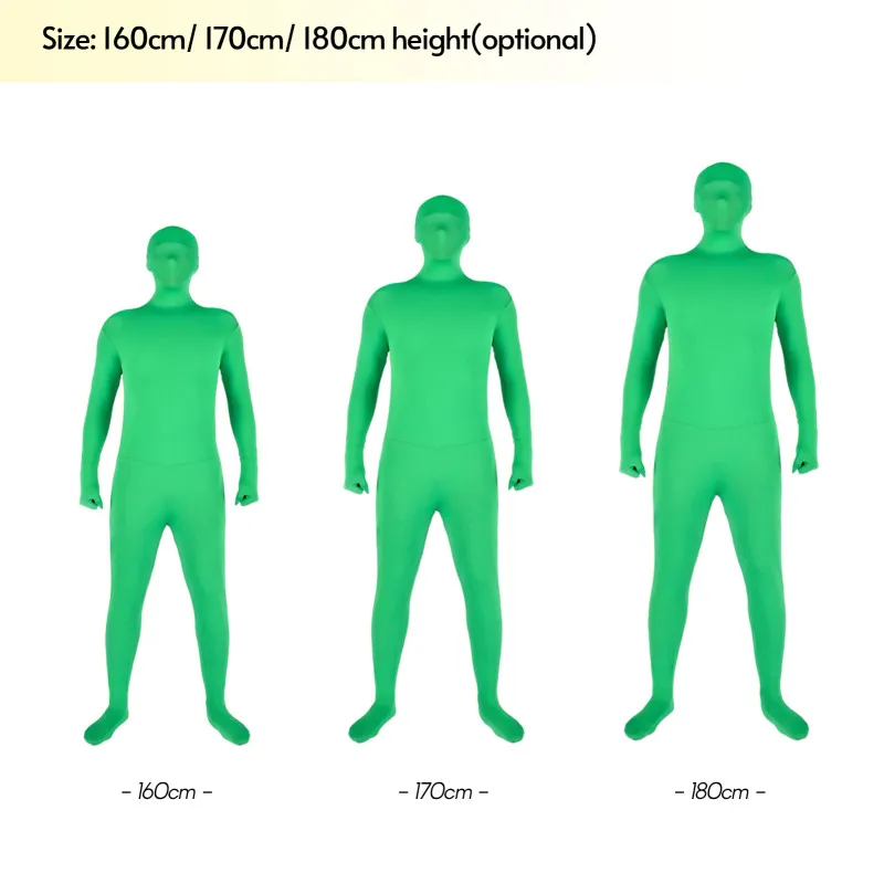 Green Screen Suit Disappearing Skin Bodysuit Photography Backdrop Chroma Key Invisible Effect Comfor Suit Photo Video Background