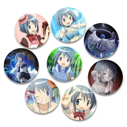 Round HD Print Cartoon Badge Cute Anime Figure Sayaka Miki Brooches Backpack Jewelry Accessories Puella Magi Madoka Magica Pins