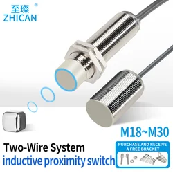 ZHICAN Waterproof two-wire proximity switch M18/M30 normally open NPN normally closed PNP inductive two-wire sensor DC DC24V
