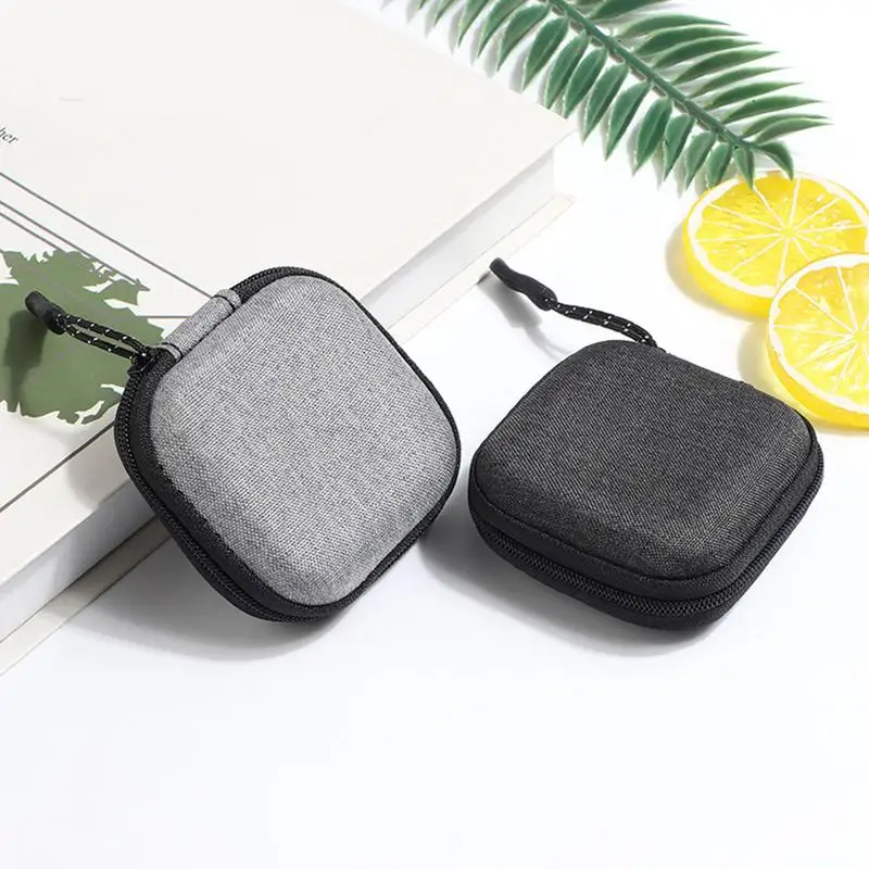 EVA Earbud Data Cable Storage Box Small Earphone Carrying Case Portable Headphone Storage Bag Organizer 7.5x7.5x3cm