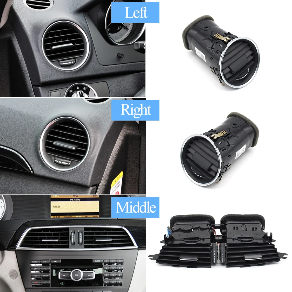 C204 ​LHD RHD Dashboard Front Air Conditioner AC Vent Grille Outlet Assembly For Benz C Class W204 LCI C180 C200 C260 C300 C350