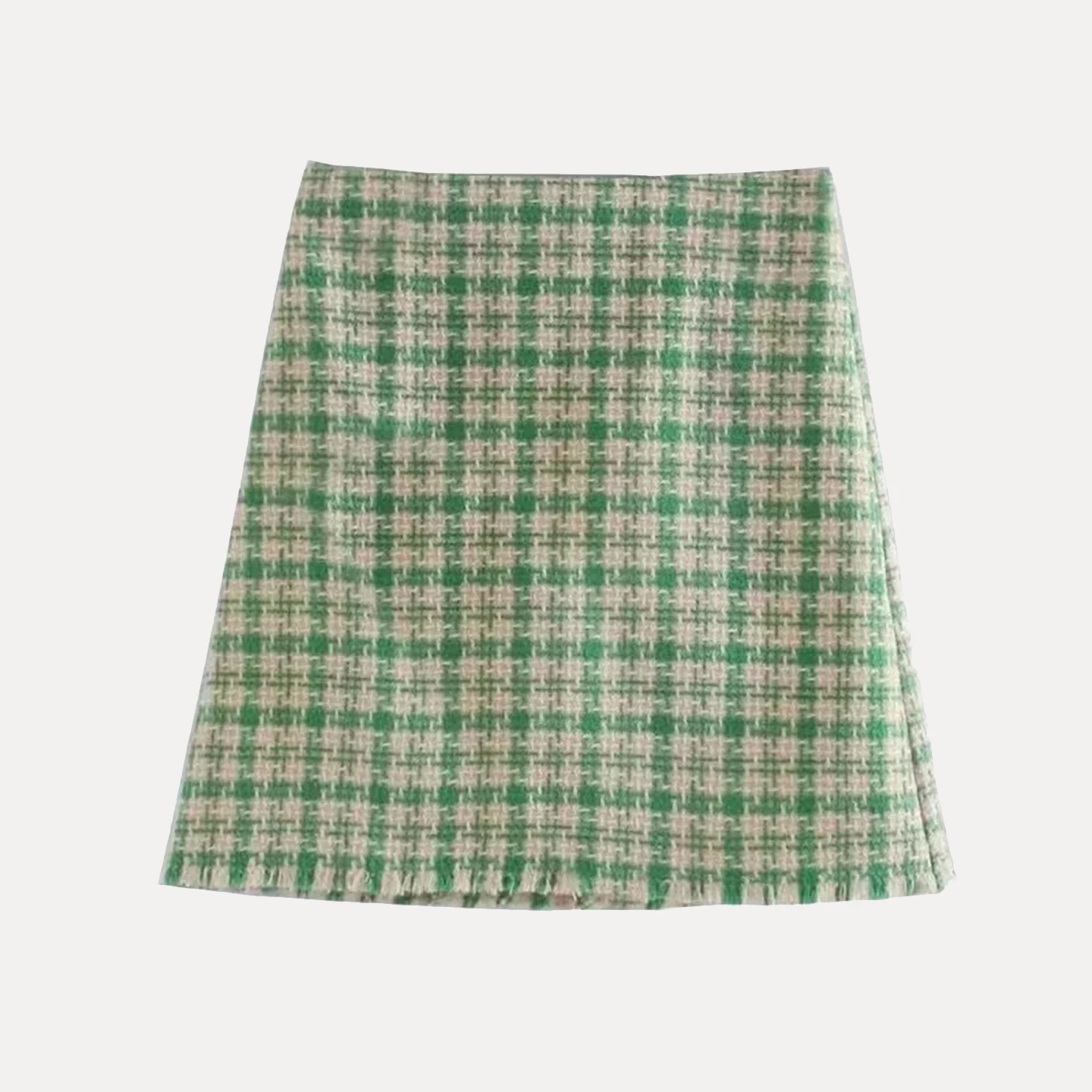 Casual Tweed Thi Weave High Waist Skirt Versatile Autumn 2025 New Women's Faion Simple Match All Seasons  Skirt