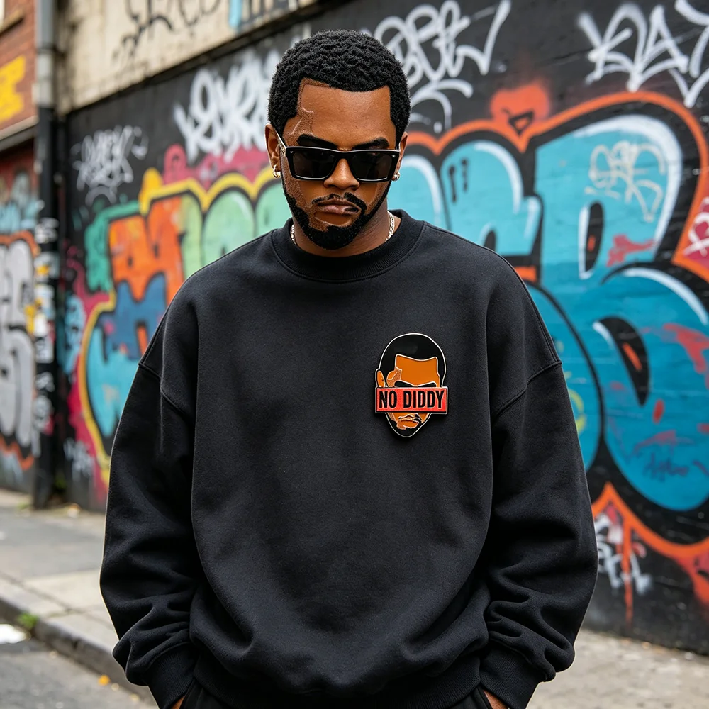 No Diddy Emaille-Pin Rap Hip-Hop Rapper Abzeichen Lustige Statement-Broschen für Rucksäcke Kleidung Schmuck Geschenk für Musikfans Accessoires – Detail 2