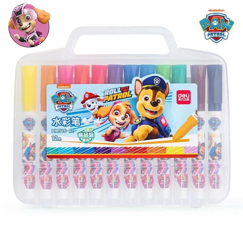 12pcs Paw Patrol MARKER ชายหญิงอะนิเมะการ์ตูนน่ารัก Graffiti ภาพวาดศิลปะสีแปรงนักเรียนวาด Pastel อุปกรณ์ของขวัญ