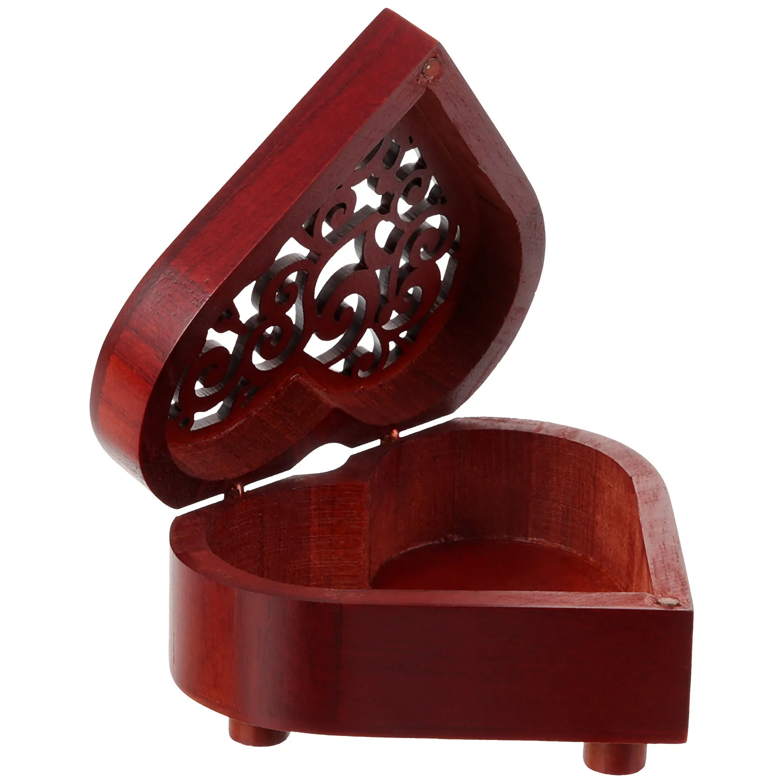 صندوق تشغيل الموسيقى الخشبي على شكل قلب تصميم مجوف لتقوم بها بنفسك الحرفية لعيد الميلاد عيد الميلاد حفل زفاف هدية ديكور الجدول زخرفة #1