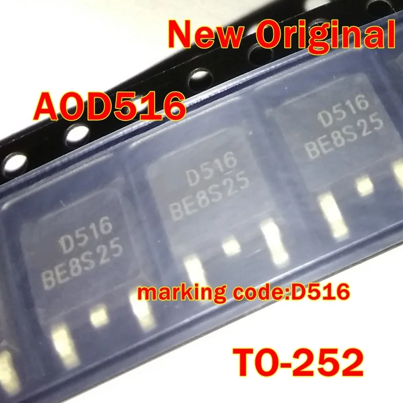 

1pcs to 100pcs AOD516 TO-252 marking code D516 New and Original 30V N-Channel AlphaMOS