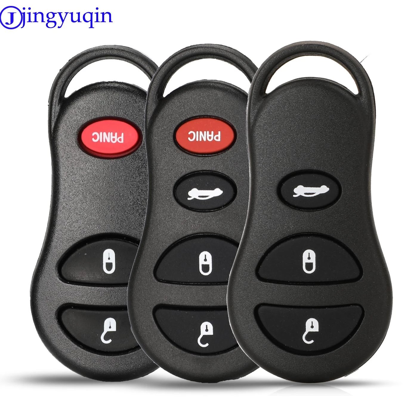 jingyuqin Remote Car Key Blank Case Cover Replacement For Chrysler Sebring Jeep Liberty Dodge Transmitter 3/4 Buttons Fob Shell