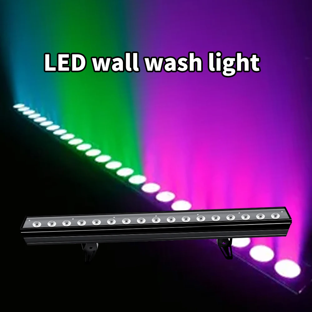 

Waterproof Wall Wash Lighting 6in1 RGBWAUV 18x10w DMX512 NightClub Outdoor Waterproof LED wallwasher Party FloodLight Dj Disco