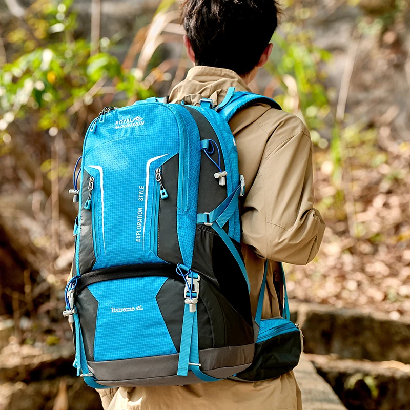 45L Outdoor Climbing Backpack Suspension Large Capacity Camping Travel Multi-functional Waterproof Lightweight Shoulder Backpack