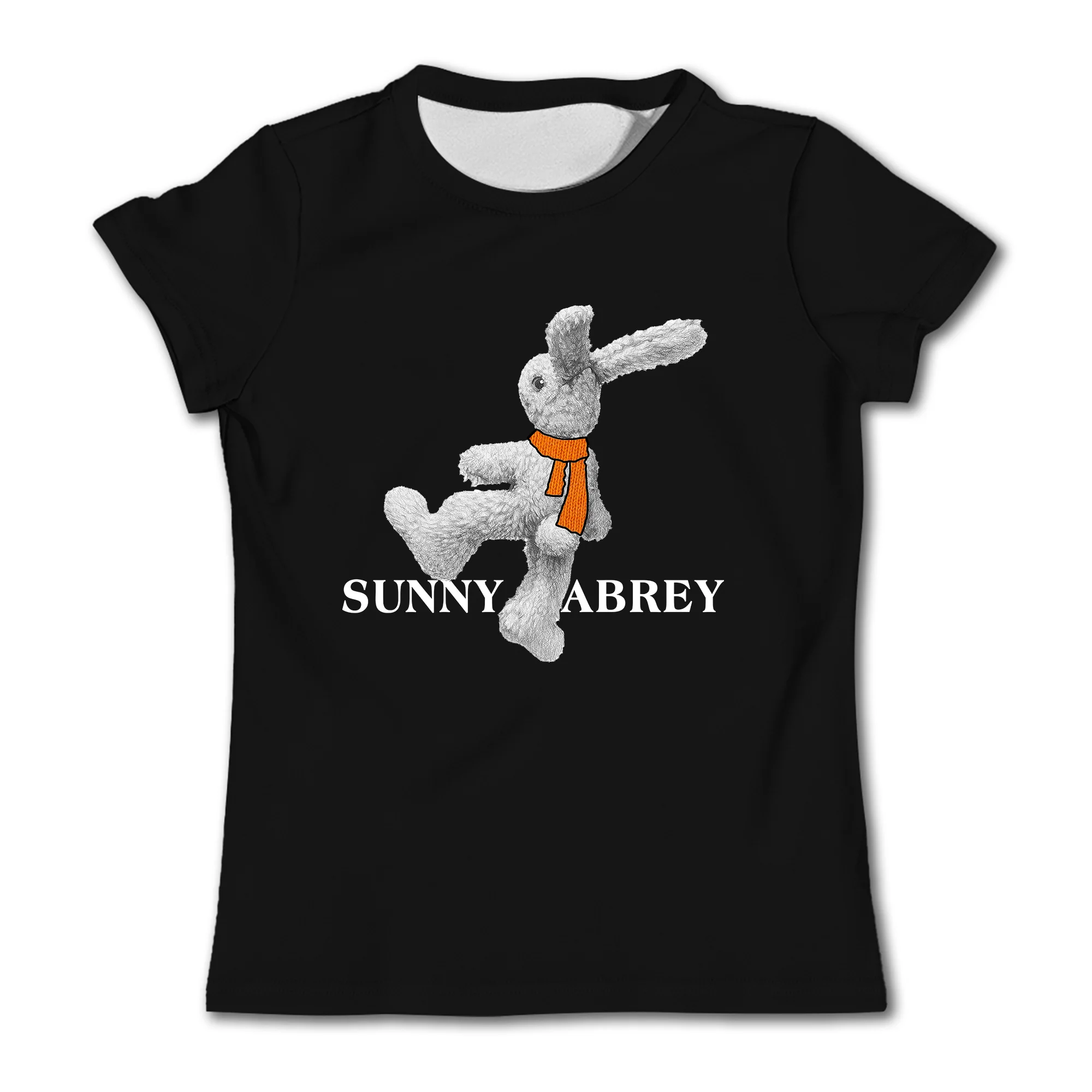 

Pure Cotton Cute Rabbit Letter Printed T-shirts Girls Tops Clothes Summer Short Sleeve Tee Children's T-shirt Kids Boys Clothing