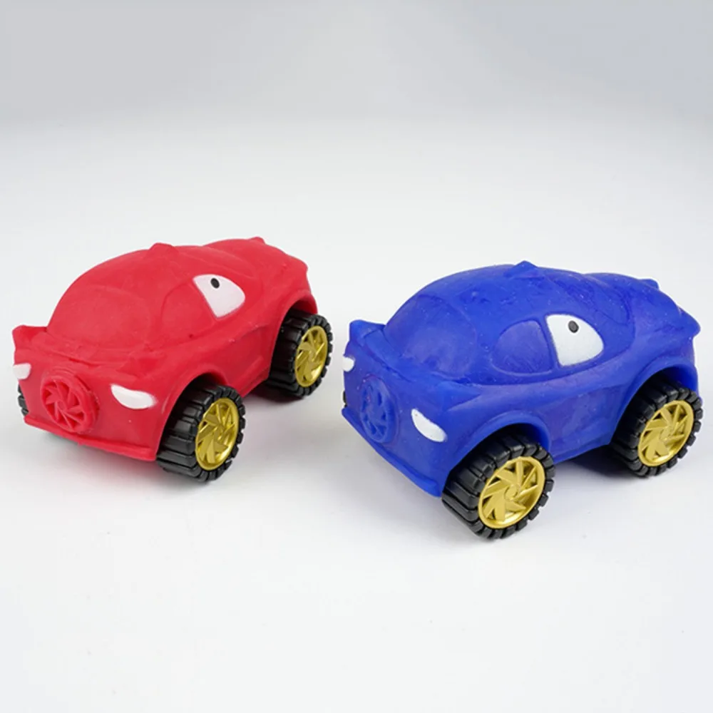 Squeeze tubarão estiramento carro brinquedo de alta elasticidade com roda alongamento carro brinquedo deslizante recuperação lenta macio dos desenhos animados brinquedo fidget