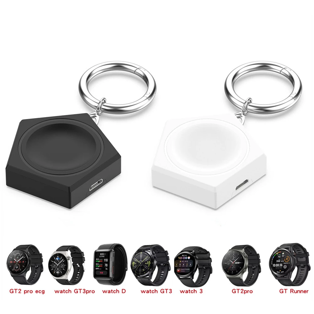 Портативная беспроводная зарядная док-станция для часов Huawei GT5 / GT 5, интерфейс SE Type-C и Micro с двумя входными портами