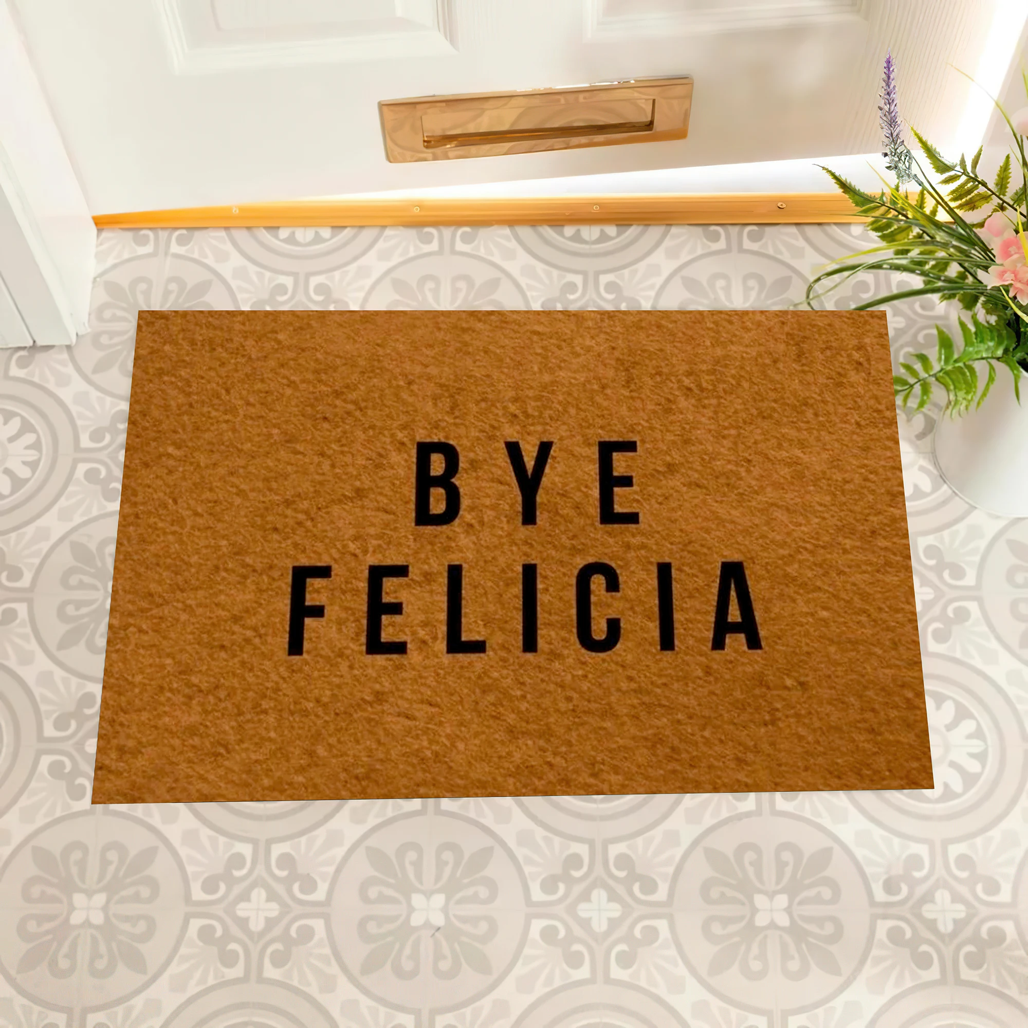 Bye Felicia Doormat Non slip Rubber Backing Outdoor Entrance Floor Mat Decorative Rugs Welcome Mat Entryway