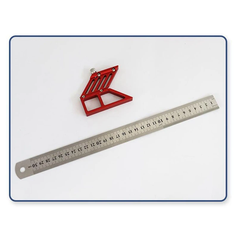 45/90 Degree Right Angle Line Gauge Carpenter Center Finder Carpentry Aluminum Center Scribing Ruler