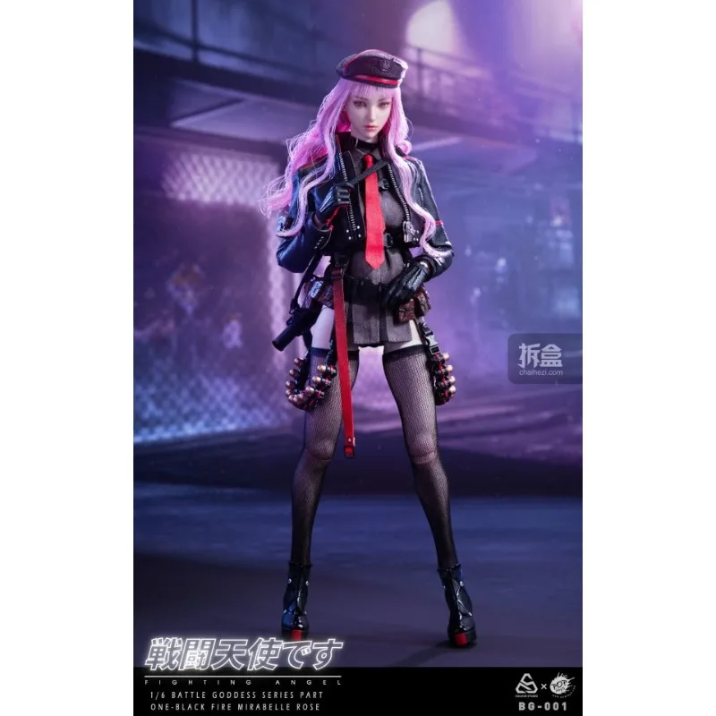 Gloednieuwe Voorraad POPTOYS KLEUR Originele Battle Angel Black Fire Mirabell Ross 1/6 Beweegbare Pop Model Gift Collectible Decoratie