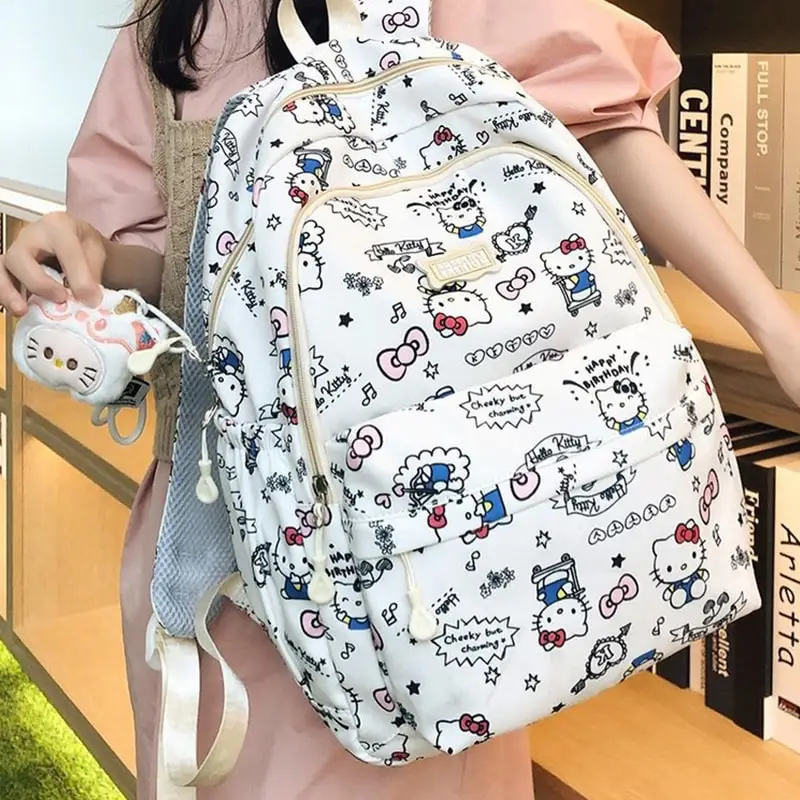 

Sanrioed Backpack Kuromi Cinnamoroll Cute Hello Kitty Cartoon Anime Melody Pom Pom Purin Pochacco Schoolbag Shoulder Bag Gift