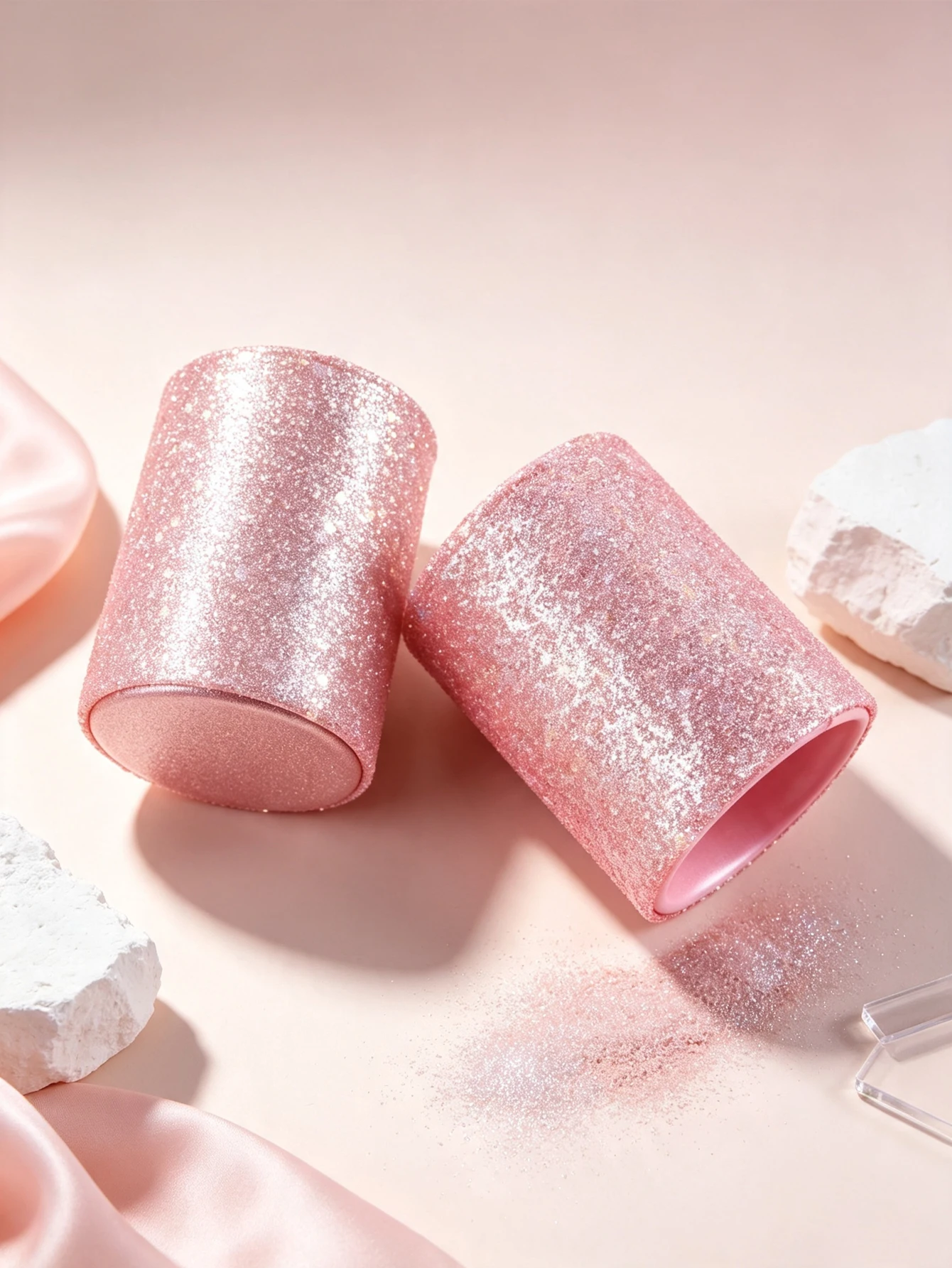 1 Pink Glitter Makeup Brush Storage Jar, a Decorative Storage Organizer for Cosmetics, Jewelry, and Perfume, Suitable for Aesthetic Dressing Table Decoration in Bathrooms, Desks, and Bedroom Shelves, an Ideal Birthday or Christmas Gift for Women, Moms, Teachers, and Friends view 6