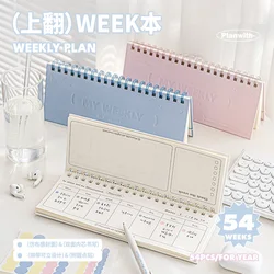 Annual 54 Sheets Weekly Planning Notepad Stationery Can Stand Table Planner with Notes Daily Schedules Top Priorities Achieve