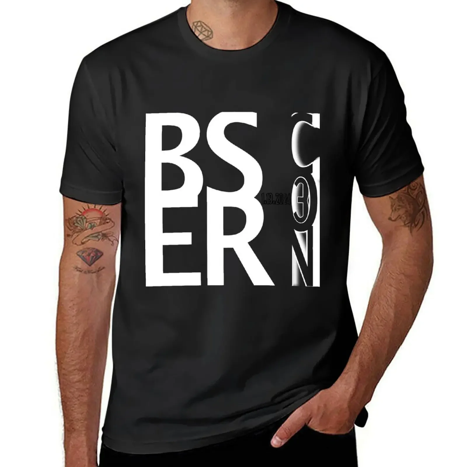 BSer CON 3 - White Text T-Shirt cheap stuff rapper graphic tees mens t shirts top quality