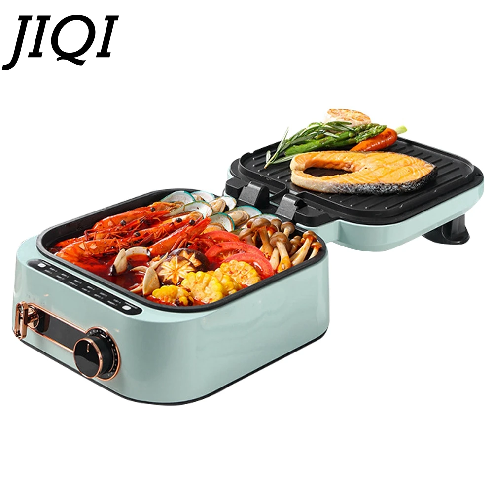 JIQI Household Baking Pan Electric Skillet Double-Sided Heating Pizza Pie Cooking Machine Crepe Pancake Maker BBQ Griddle 220V