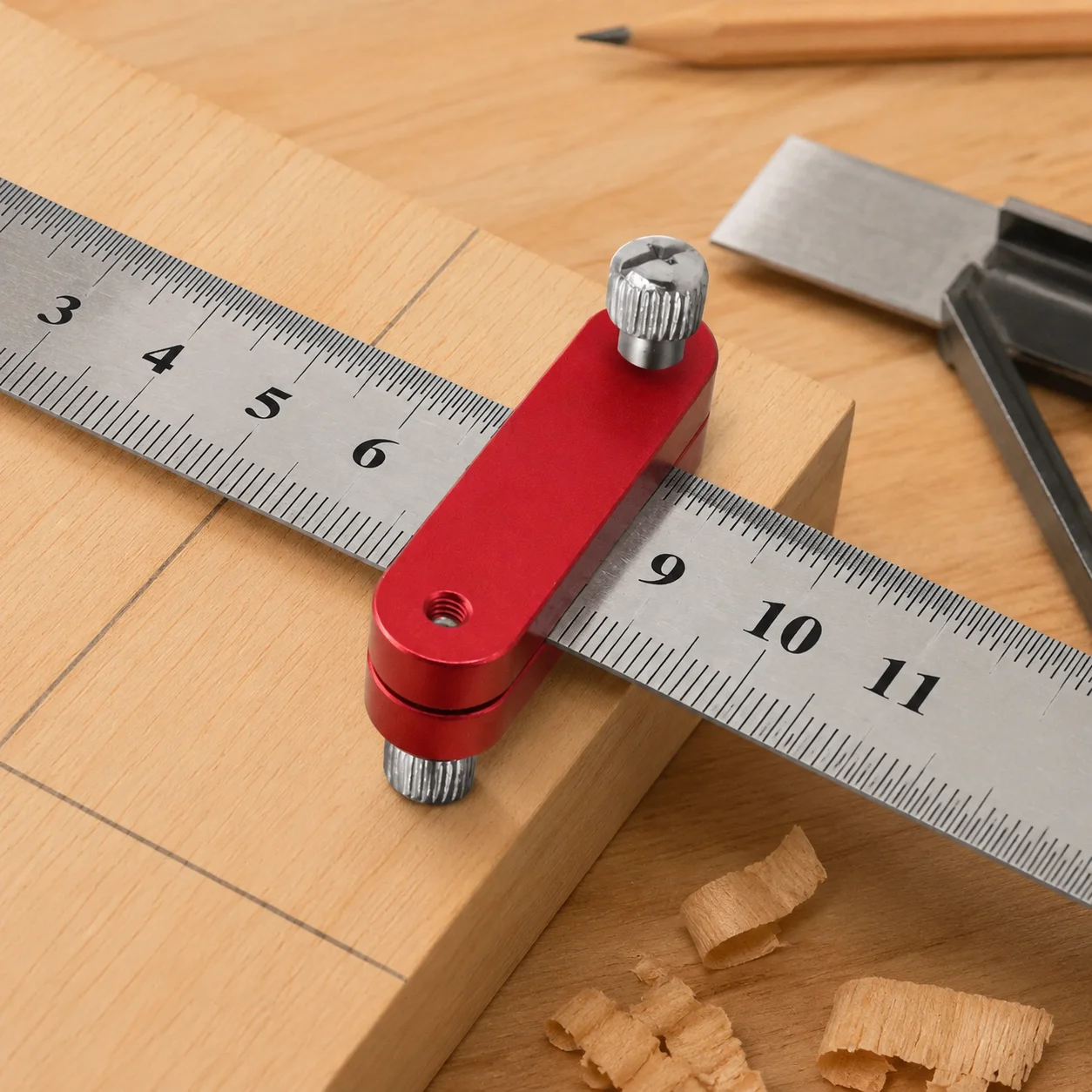 

Woodworking Positioning Gauge,Precision Ruler Stop Block Steel Ruler Stop Block for Scriber and Measuring Accuracy