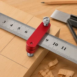 Woodworking Positioning Gauge,Precision Ruler Stop Block  Steel Ruler Stop Block for Scriber and Measuring Accuracy