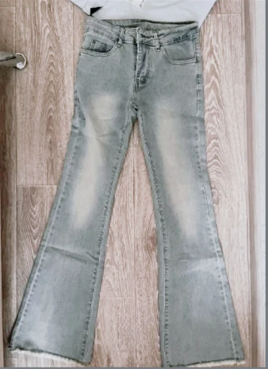 กางเกงยีนส์ทรงสกินนี่เอวต่ำสไตล์วินเทจล้างสี ปี 2025 สำหรับผู้หญิง แนวเซ็กซี่ สไตล์สตรีท