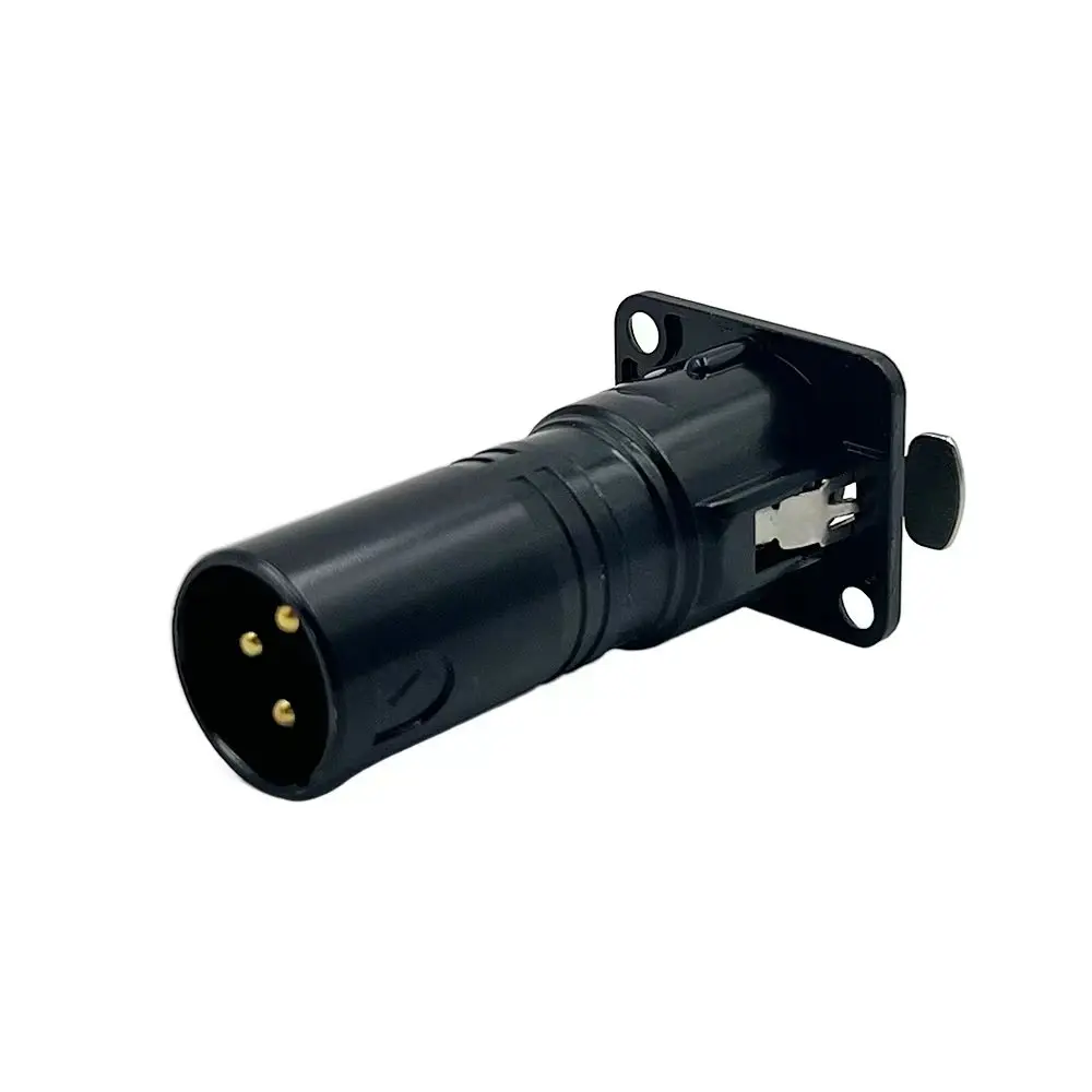 5 قطعة/الوحدة XLR ذكر إلى XLR أنثى تمر من خلال لوحة جبل جاك أسود الذهب مطلي XLR أنثى إلى ذكر