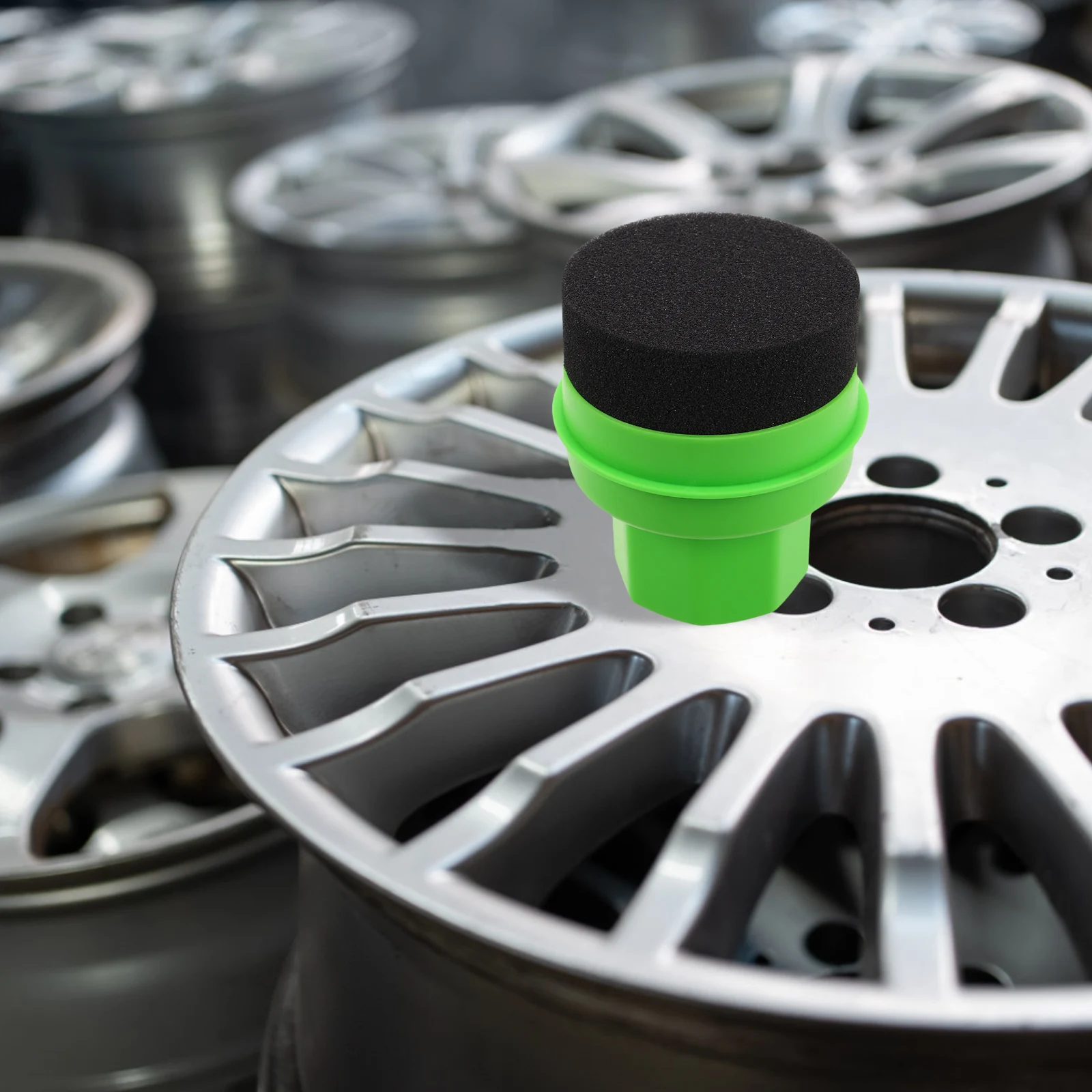 

High Density Tire Shine Sponge Handheld With Lid Reusable Car Waxing Polishing Tool Wheel Detailing Brush Auto Cleaning