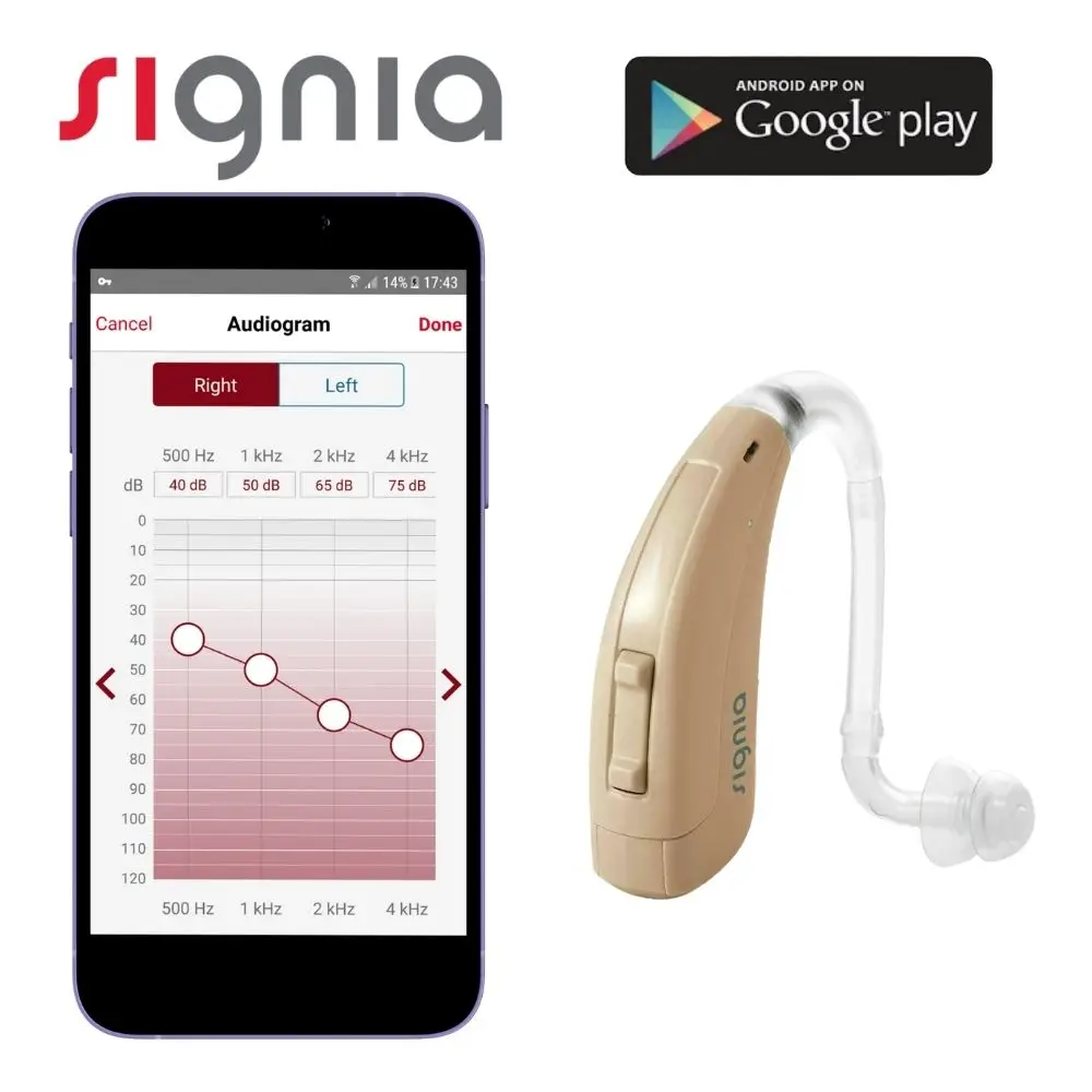 Aide auditive numérique Signia, auto-programmable, conçue pour Android, Signia d'origine, haute puissance, surdité sévère, fonctionne avec P/SP