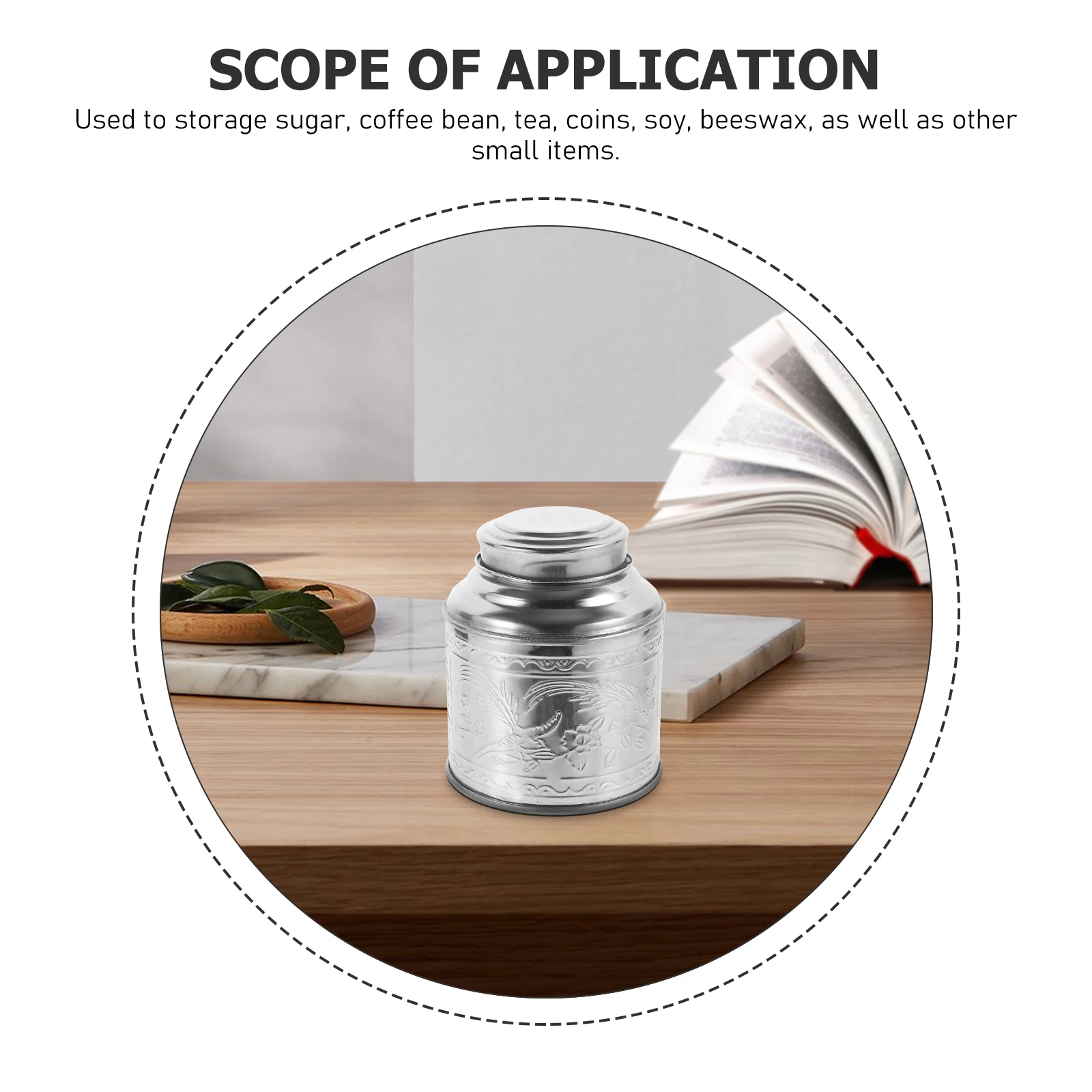 

100g Stainless Steel Airtight Portable Tea Canister Storage Box for Coffee Beans Loose Leaf Retro Seal Jar Silver