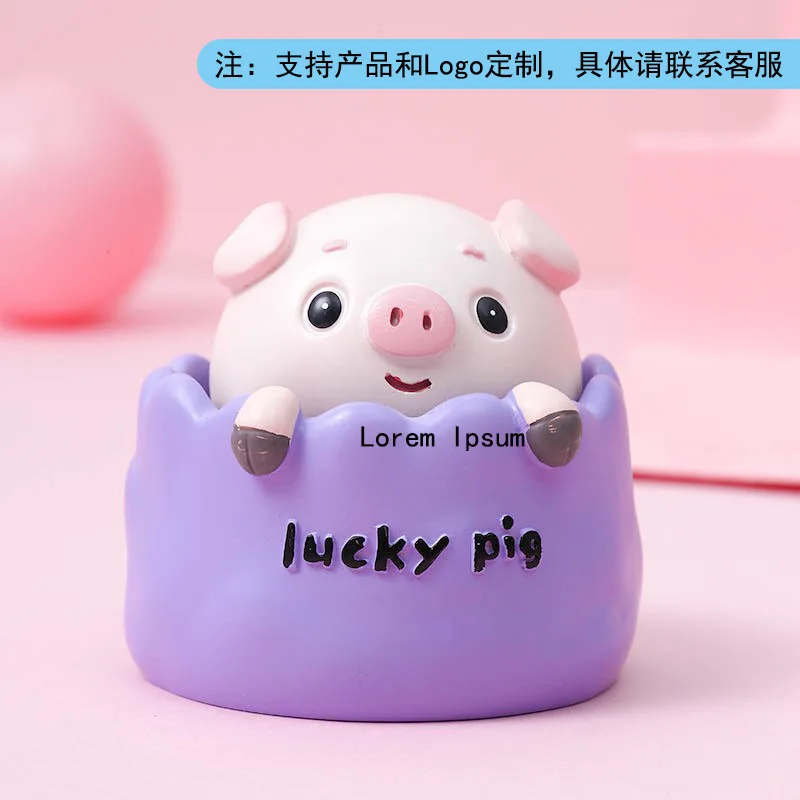 Car supplies cute pig bobble head resin doll car ornaments center console car interior decorations birthday gifts