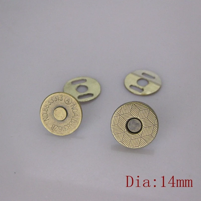 10 Sets 14mm Antique Bronze Powerful Magnetic Snaps Bag Purse Clasp Button, magnetic clasp Metal Button Craft for Purse 14*3mm