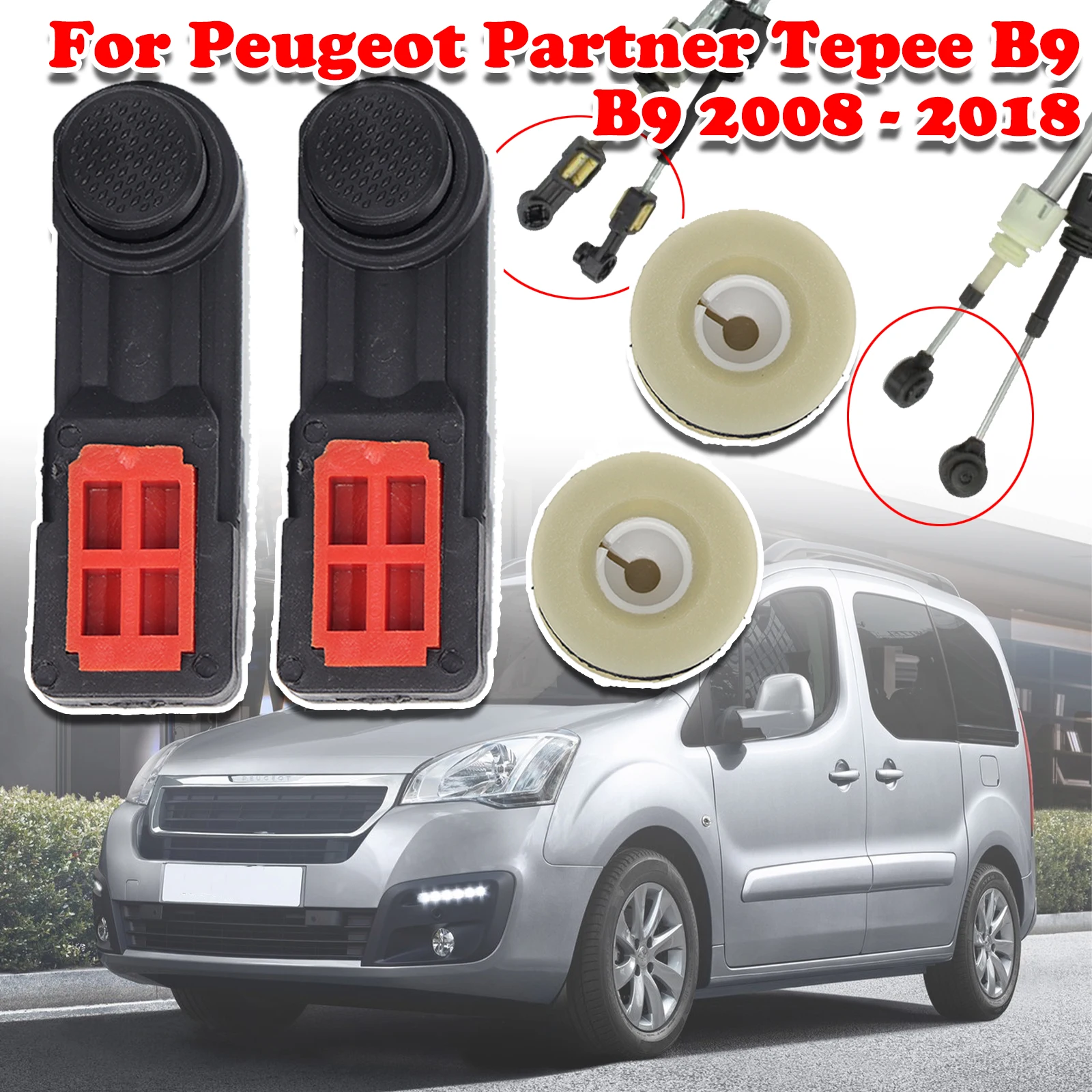 

For Peugeot Partner Tepee B9 Manual Gear Shift Cable Collet Bushing Shifting Fix Selector Lever Linkage End Pivot 2008 2009-2018