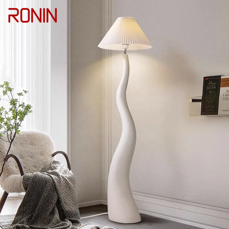 

RONIN Nordic Cream Style Floor Lamp French Style Living Room Bedroom Creative Curved Decorative Atmosphere