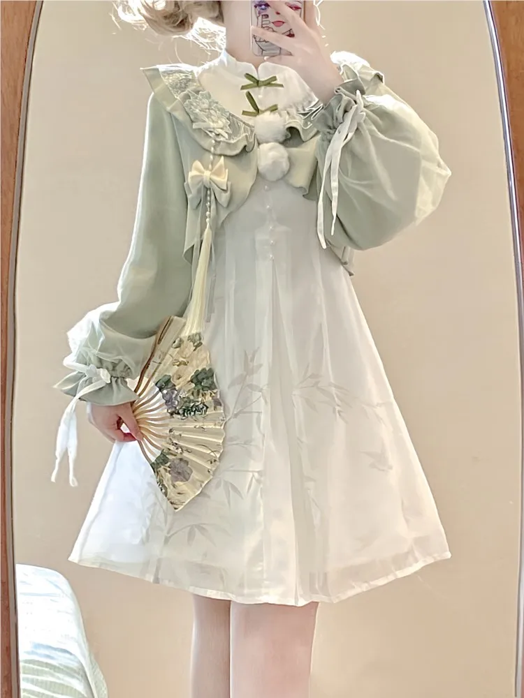 

A two-piece set of new Chinese-style daily dress with strong sense design and Chinese style