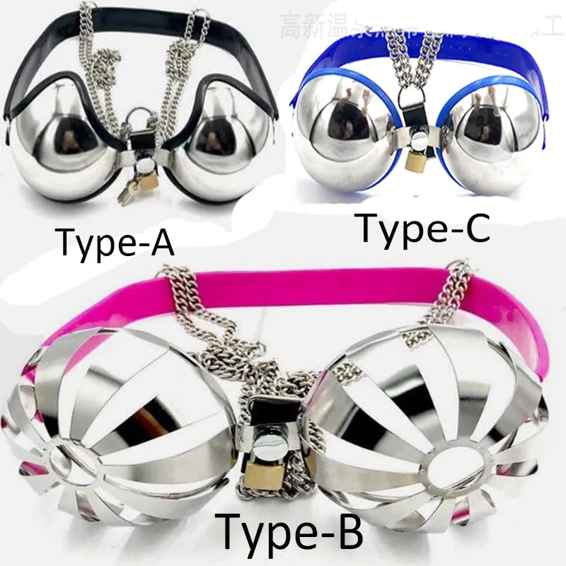 New 3 Colors Stainless Steel Women Adjustable Chastity Bra Lock Female Chastity Device Breast Protection Roleplay Sex Toys