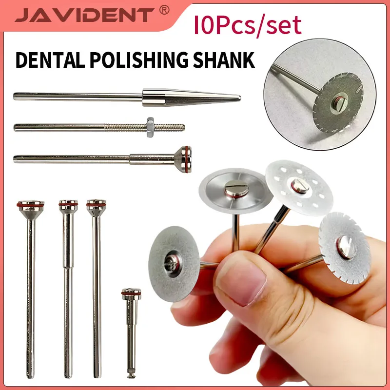 10Pcs Dental Technician Diamond Sanding Discs Polishing Phone Shank Drills Stainless Steel Retainer Pins Dental Materials