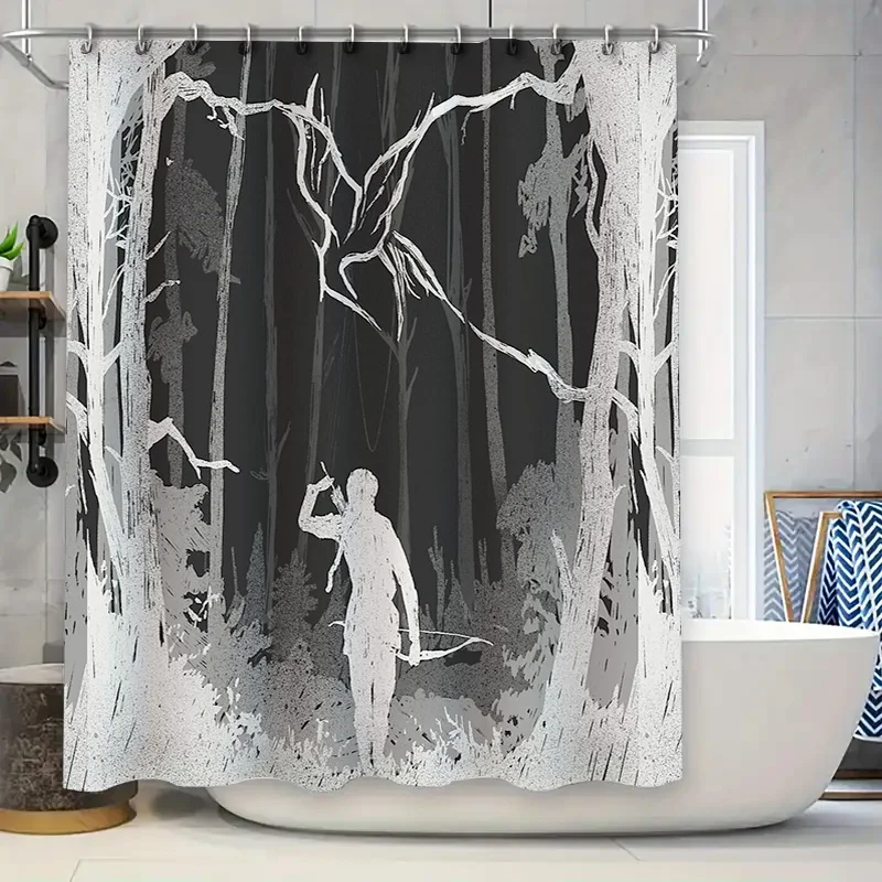 

Spooky Forest Shower Curtain Gothic Horror Halloween Decor Dark Room Divider Vintage Tapestry Wall Hanging Home Décor Artistic D