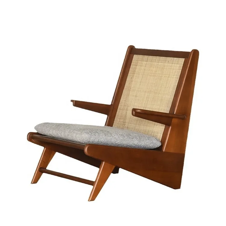 

New Arrival Nordic Solid Wood Chair Solid Wood Balcony Designer Chair Ins Living Room Single Casual Sofa Chair
