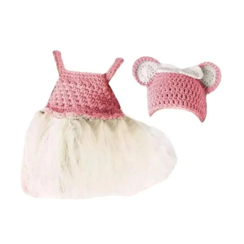 U13F ناعم ولطيف حديثي الولادة تول لبس قبعة أذن عصرية مع دعائم لباس الانزلاق من أجل مناسبة خاصة #4