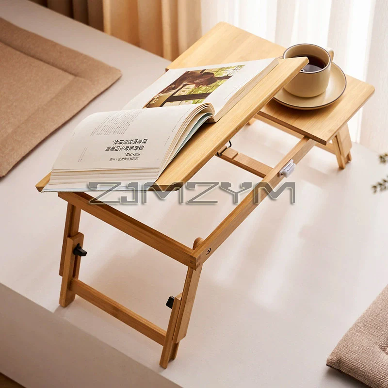 Folding Laptop Table Bamboo Adjustable Minimalism Computer Bed Table Small Bay Window Coffee Table Home Furniture view 2