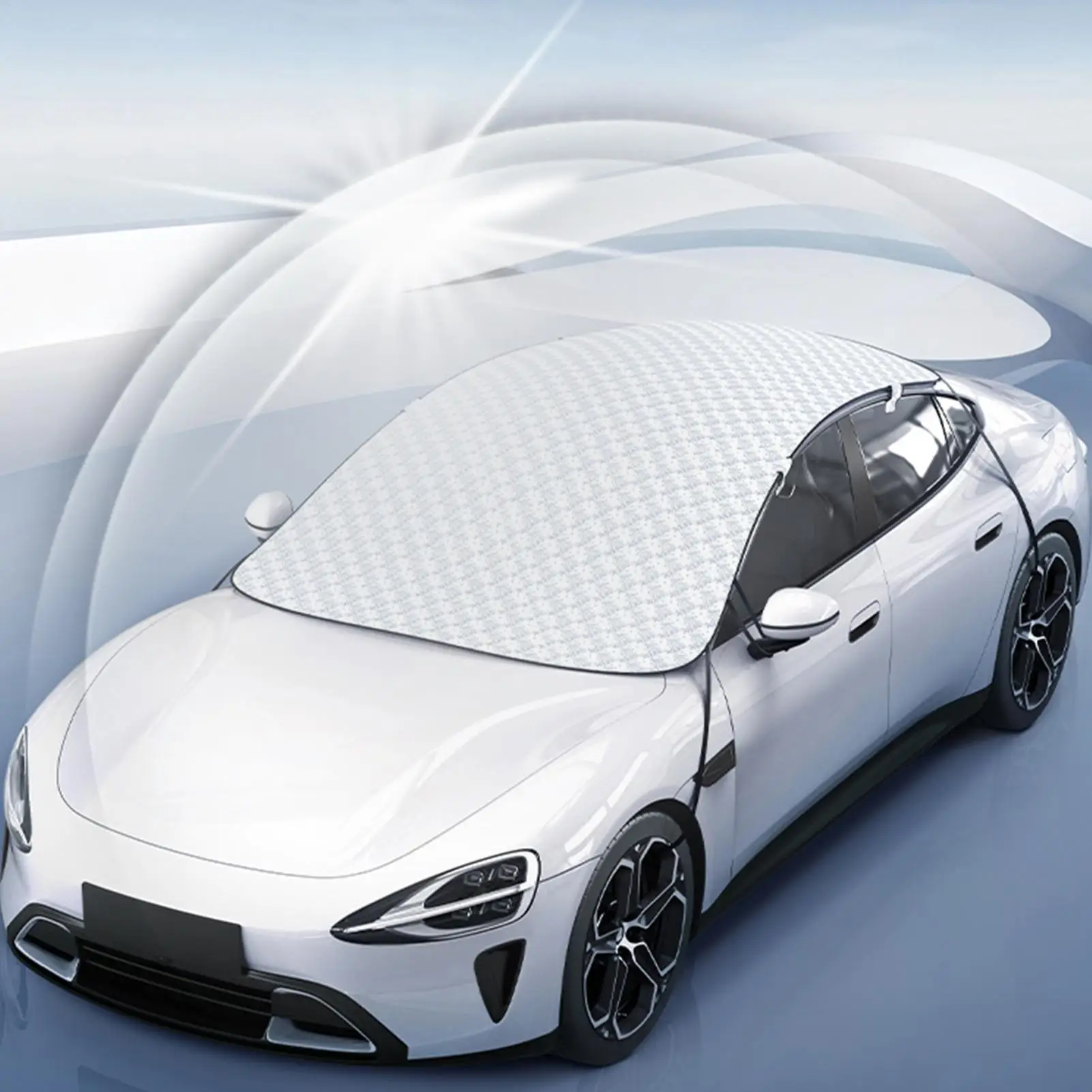 غطاء للزجاج الأمامي للثلج، واقي سقف مقاوم للرياح، مظلة من الشمس للطقس البارد طوال الليل، ركن السيارة، المدرسة، السفر، عطلة في الهواء الطلق #2