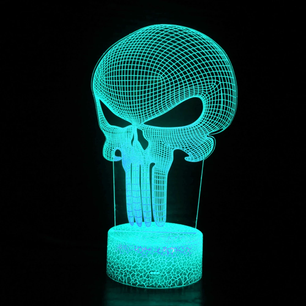 Nighdn Halloween Decoration Lights Skull 3D Night Light 7 Color Change LED Desk Lamp Touch Button Room Decor Gift for Kids Teen